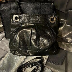 Sexxy Coach Black Leather Ashley Hippie Satchel